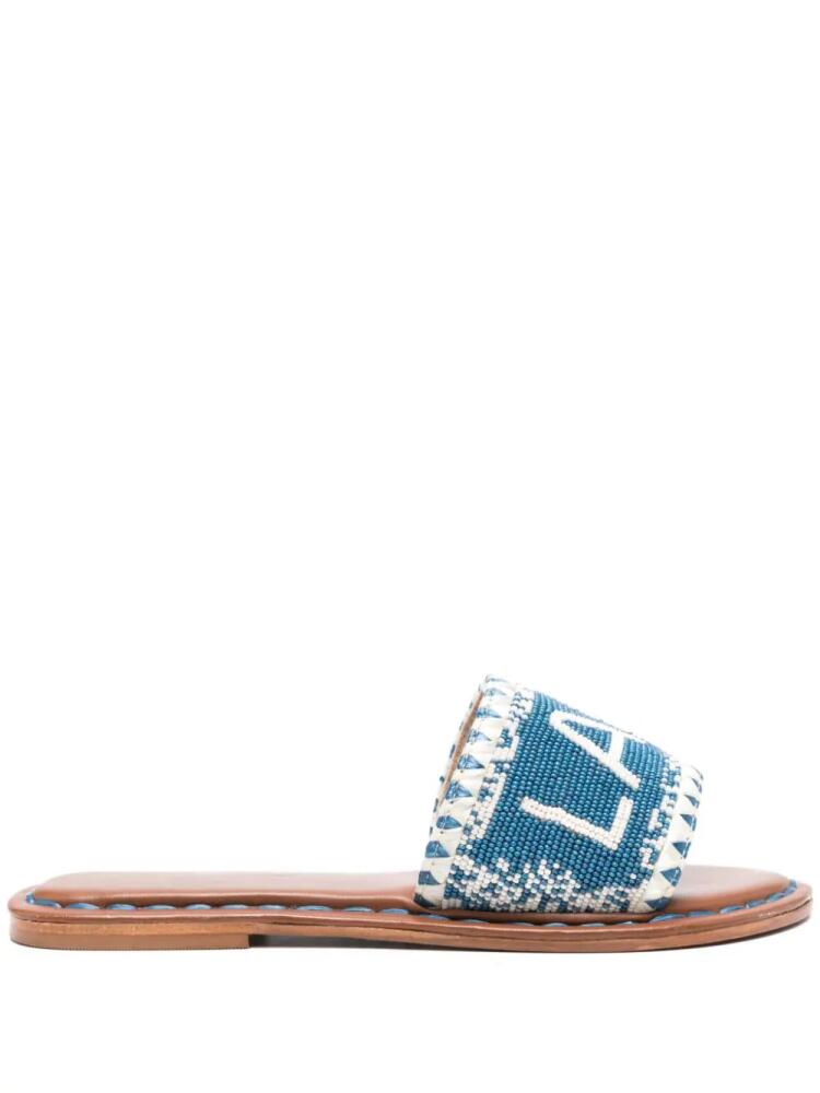 DE SIENA SHOES bead-embellished leather sandals - Blue Cover