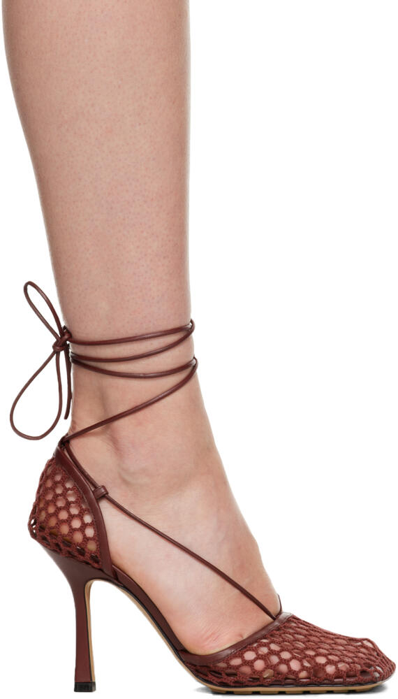 Bottega Veneta Burgundy Stretch Web Heels Cover