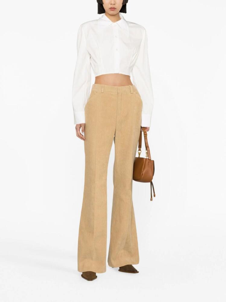 Chloé corduroy tailored flared trousers - Neutrals Cover