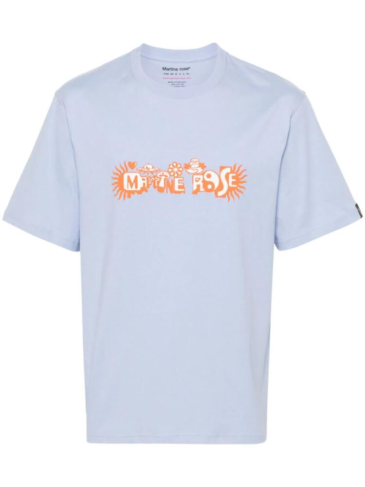 Martine Rose logo-print cotton T-shirt - Blue Cover