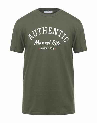 Manuel Ritz Man T-shirt Military green Cotton Cover