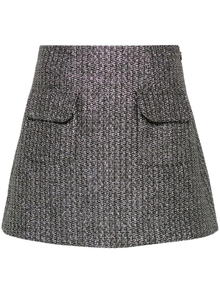 Self-Portrait metallic bouclé mini skirt - Black Cover