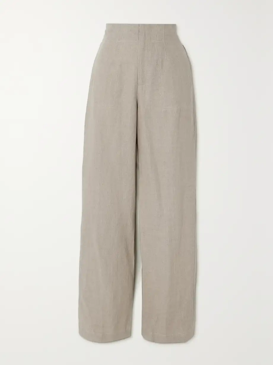 Faithfull - + Net Sustain Isotta Linen Straight-leg Pants - Neutrals Cover