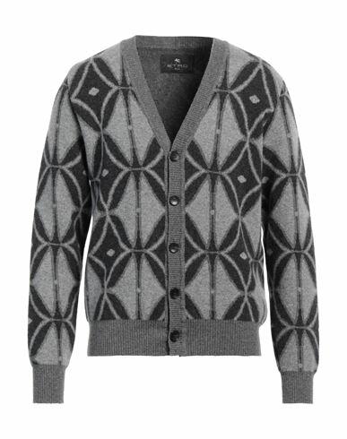 Etro Man Cardigan Grey Virgin Wool Cover