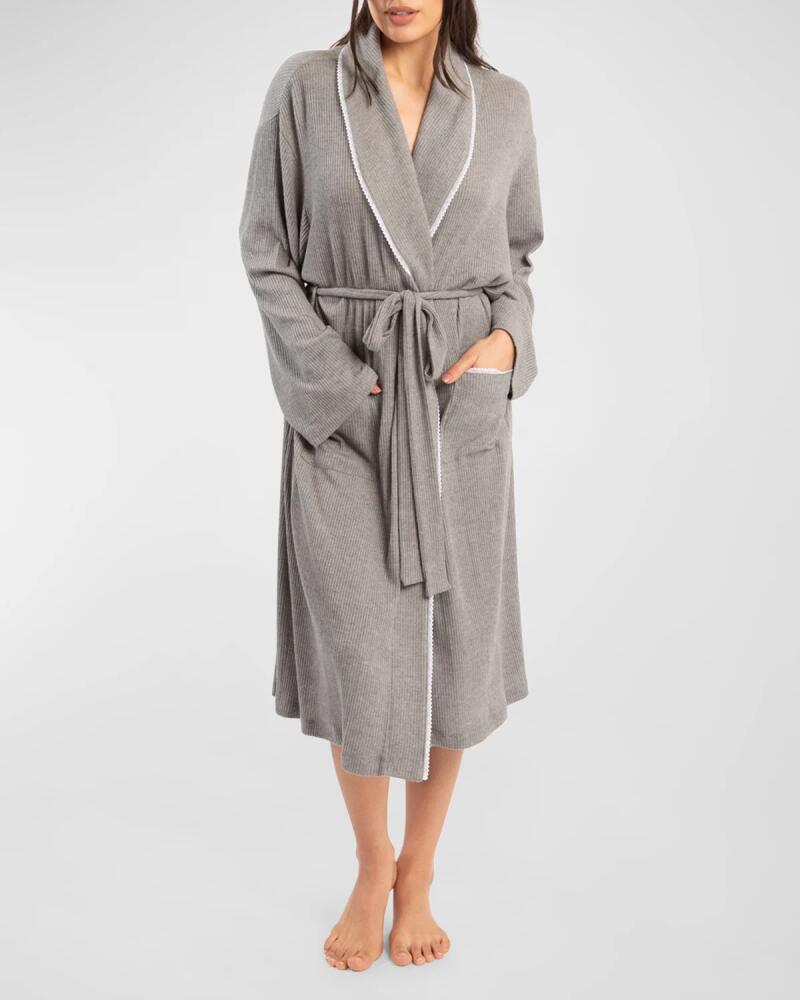 Andine Francesca Ribbed Lace-Trim Robe Cover