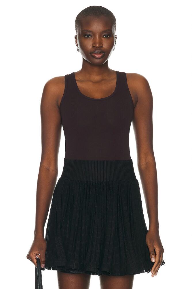 ALAÏA Tank Top Bodysuit in Chocolate Cover