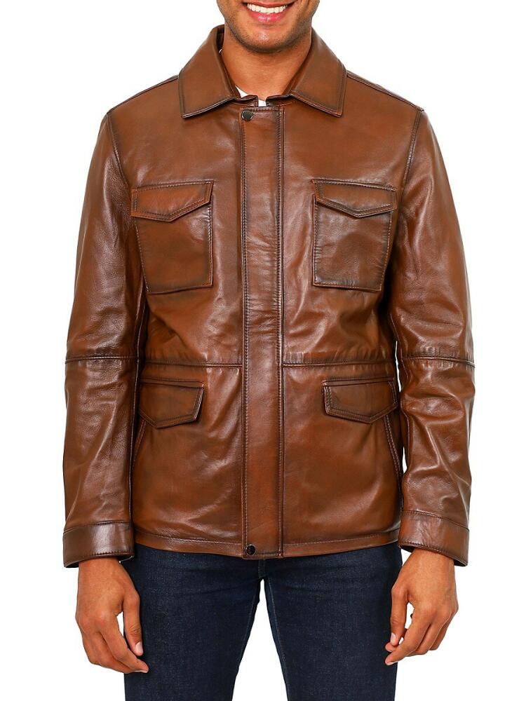 Vellapais Men's Rion Leather Jacket - Brown Cover