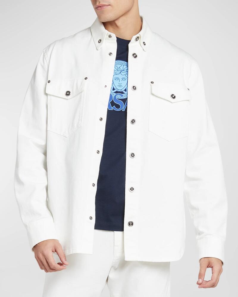 Versace Men's Medusa Denim Overshirt Cover