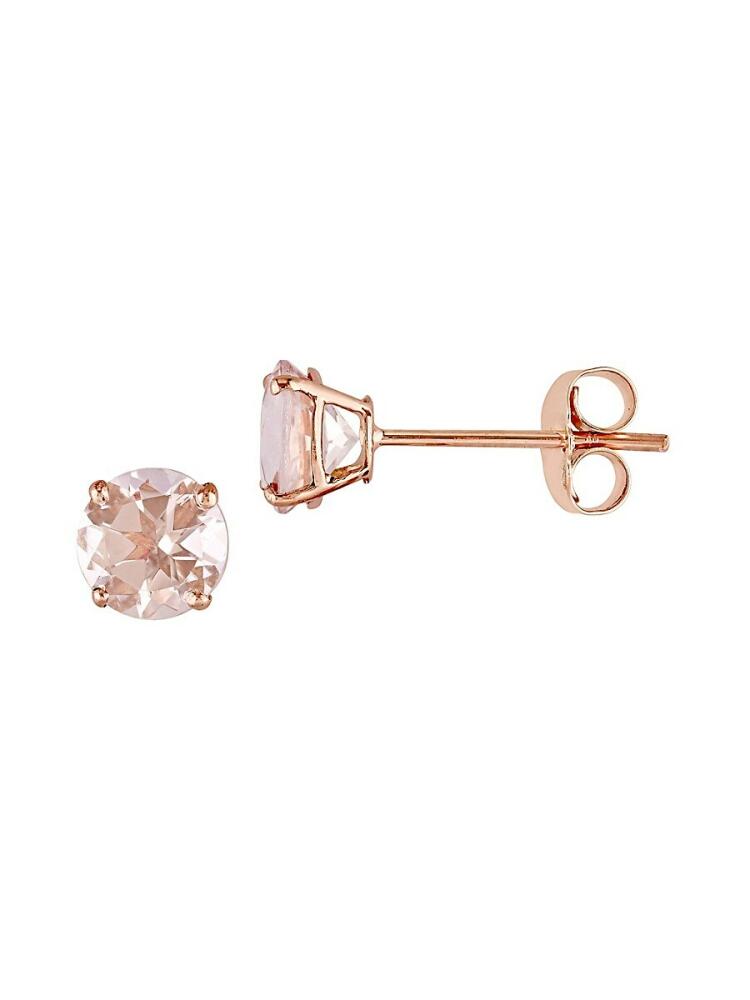 Sonatina Women's 14K Rose Gold & Morganite Stud Earrings Cover