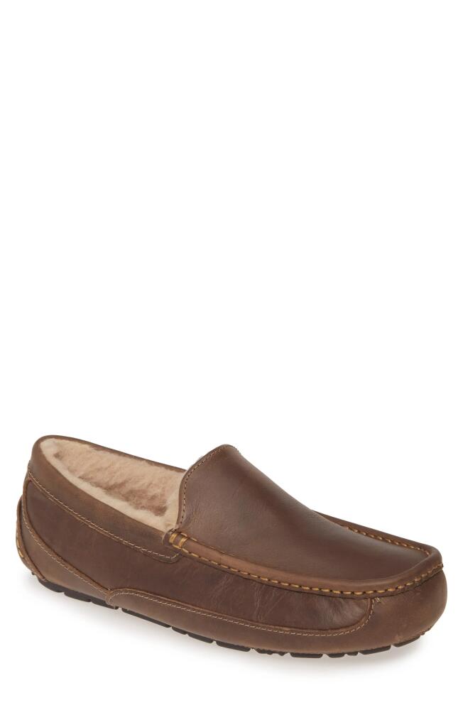 UGG(r) Ascot Leather Slipper in Tan Leather Cover