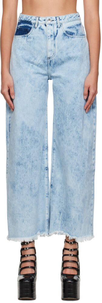 Marques Almeida Blue Wide-Leg Boyfriend Jeans Cover