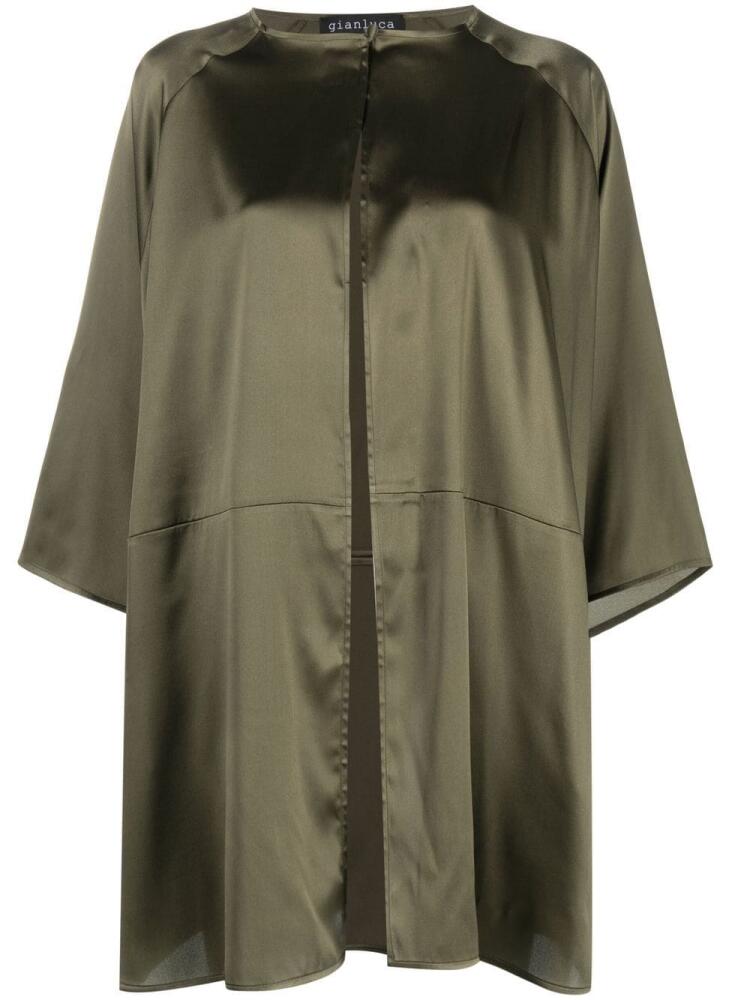 Gianluca Capannolo satin-finish lightweight coat - Green Cover