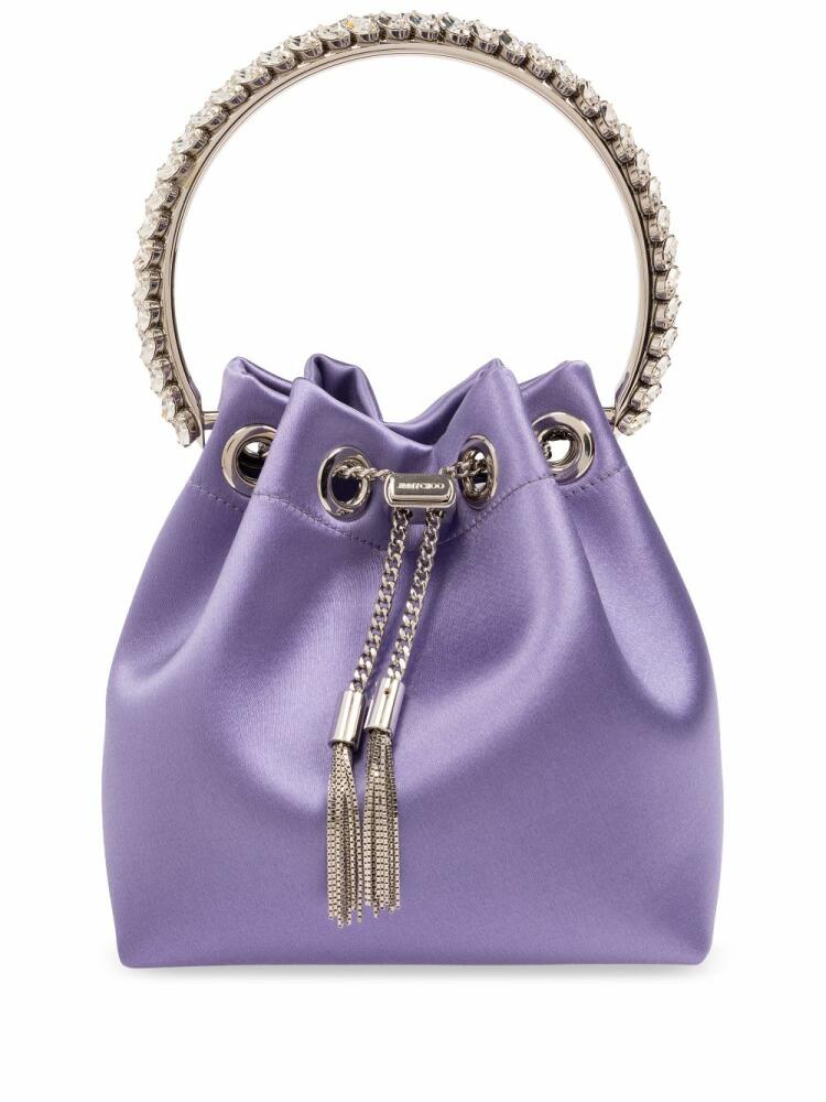 Jimmy Choo Bon Bon satin bucket bag - Purple Cover