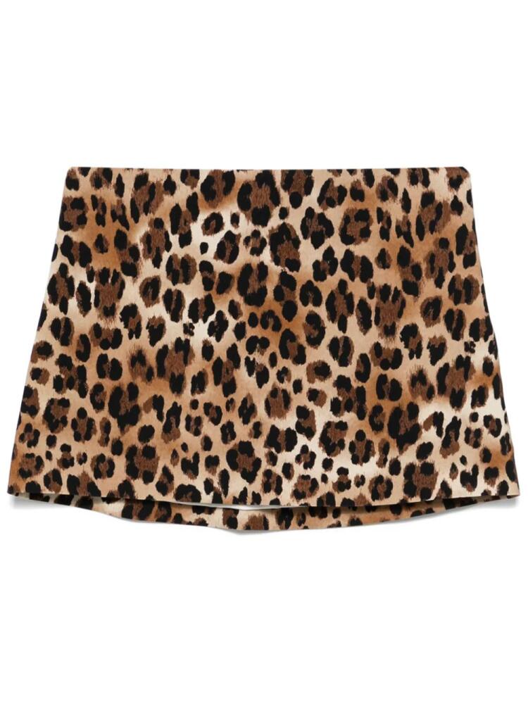 Rowen Rose leopard-print mini skirt - Brown Cover