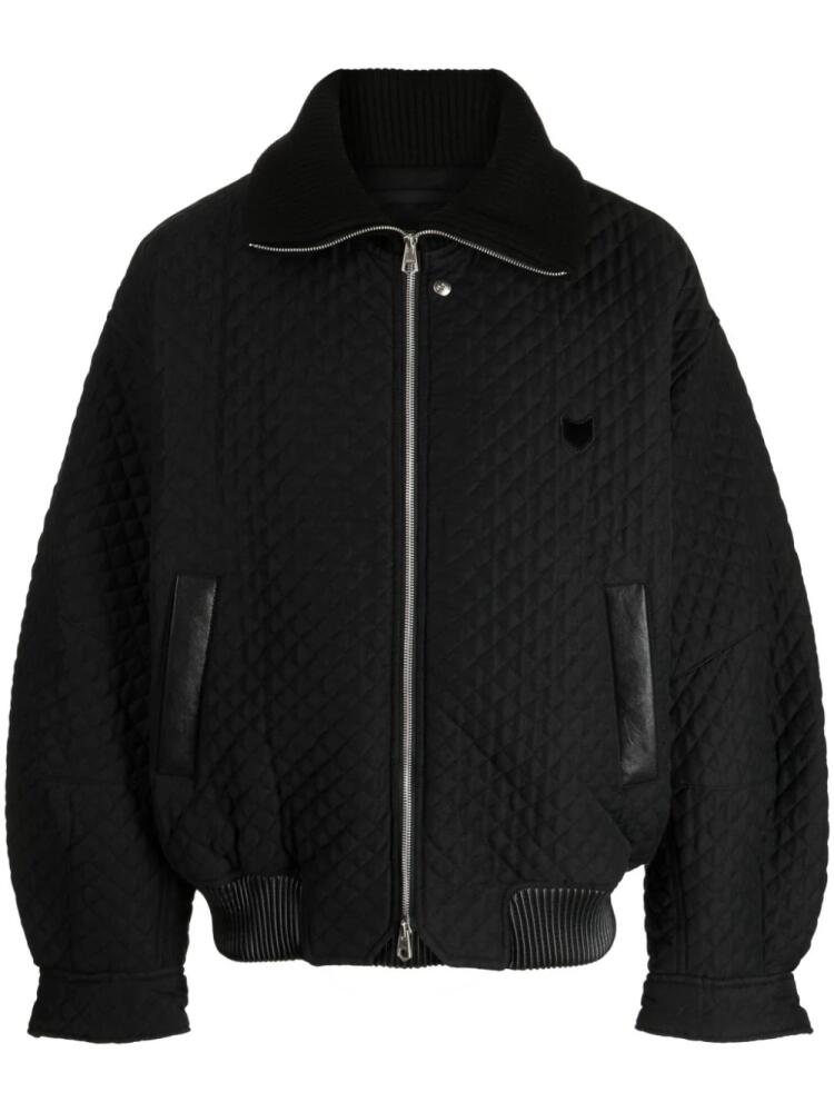 ZZERO BY SONGZIO quilted zip-up bomber jacket - Black Cover