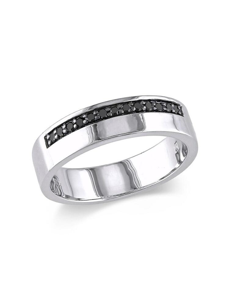 Sonatina Women's Sterling Silver & 0.208 TCW Black Diamond Ring Cover