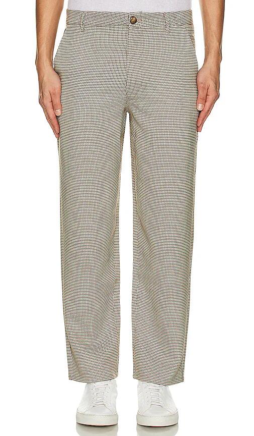 Bound Dogtooth Woven Cropped Trousers in Brown Cover