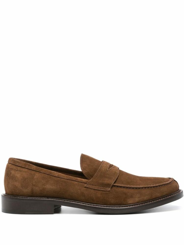 Boggi Milano penny-slot suede loafers - Brown Cover