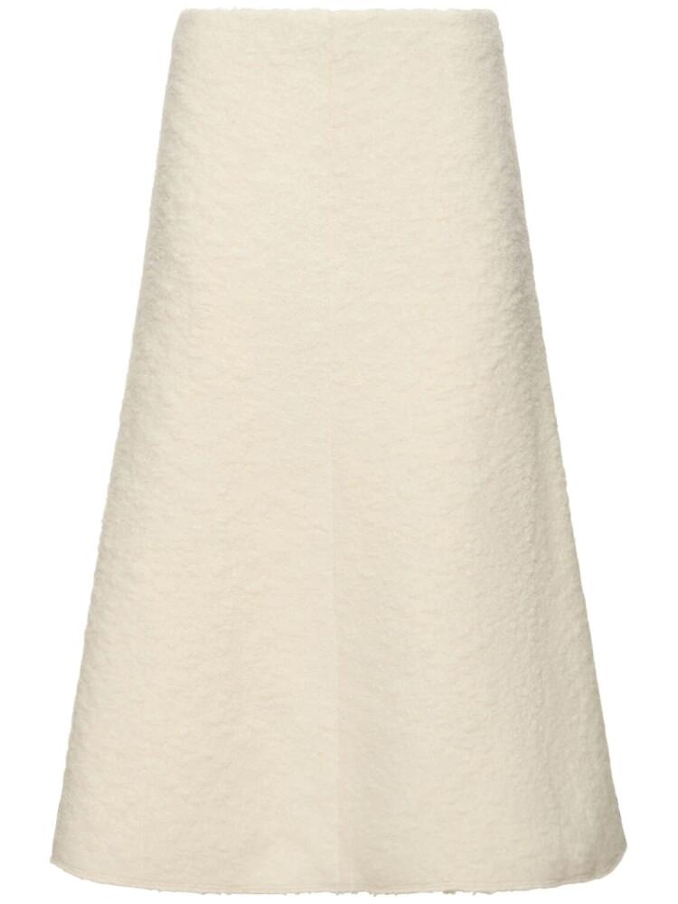 CHLOÉ Boiled Wool Blend Bouclé Midi Skirt Cover