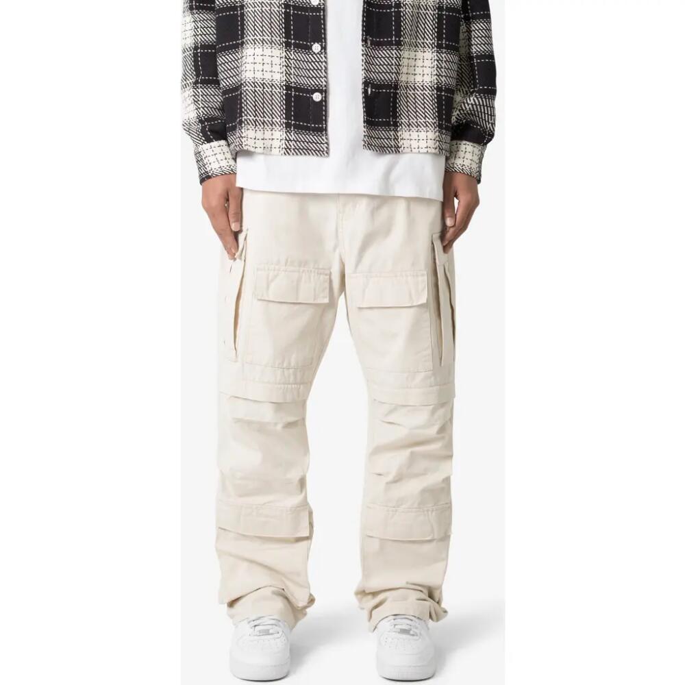 mnml Ultra Baggy Cotton Cargo Pants in Off White Cover