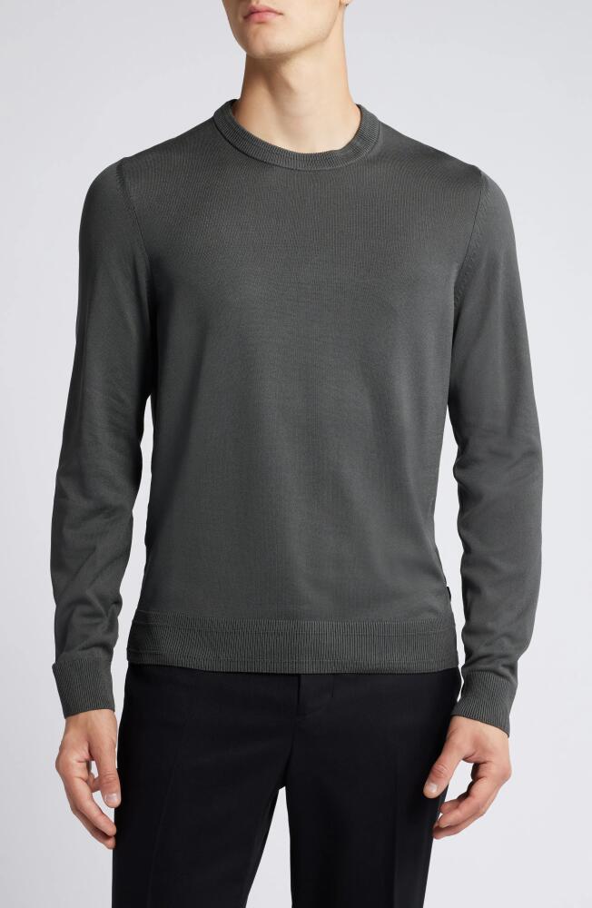 BOSS Lope Wool Crewneck Sweater in Dark Grey Cover