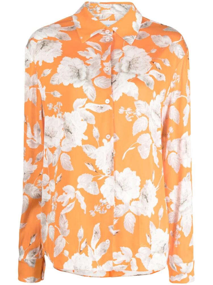 ERDEM floral-print satin shirt - Orange Cover