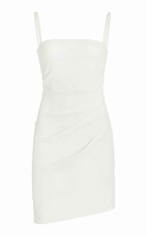 Anemos - The Nadege Draped Linen-Blend Mini Dress - White Cover