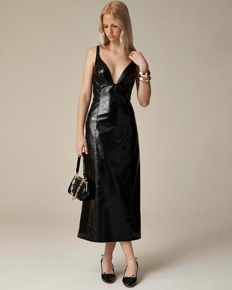 J.Crew Collection plunge dress in faux patent leather Cover