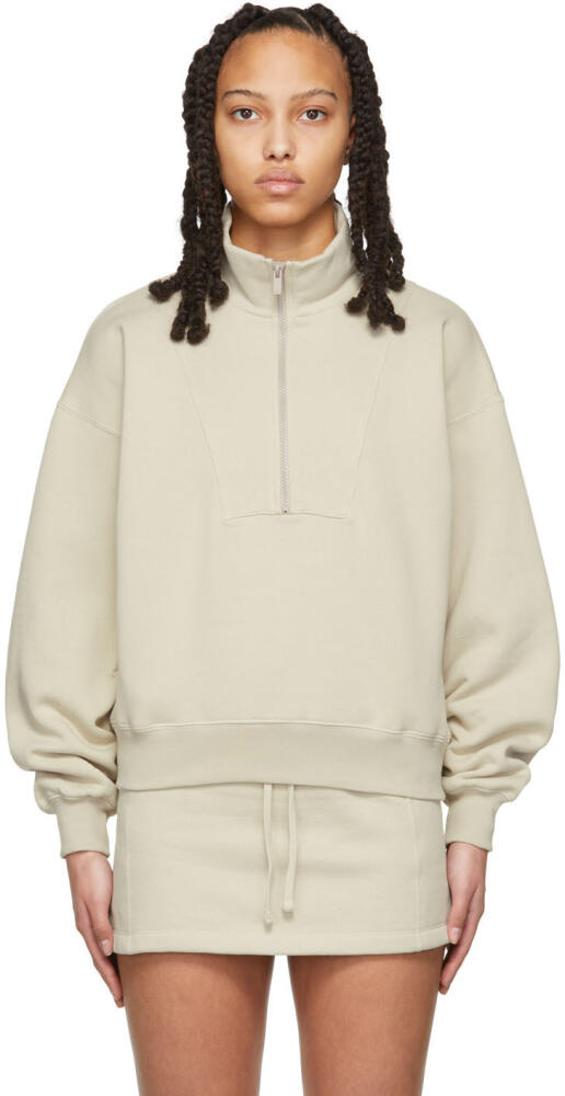 Fear of God ESSENTIALS Beige 1/2 Zip Pullover Sweatshirt Cover