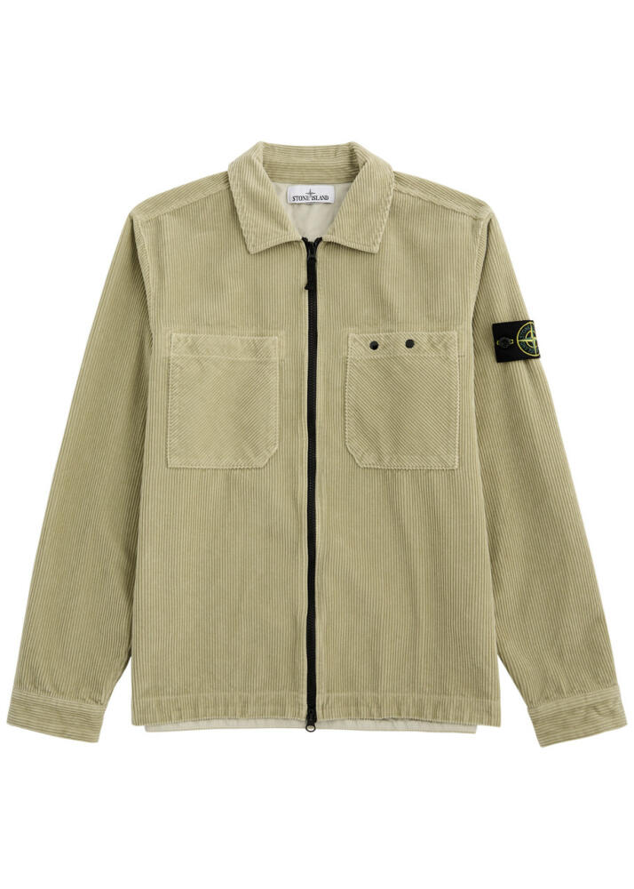 Stone Island Logo Corduroy Overshirt - Beige Cover