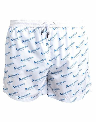 Aquascutum Man Swim trunks White Polyester Cover