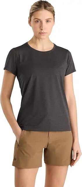 Arc'teryx Taema Crew Short Sleeve (Black Heather 1) Women's Clothing Cover