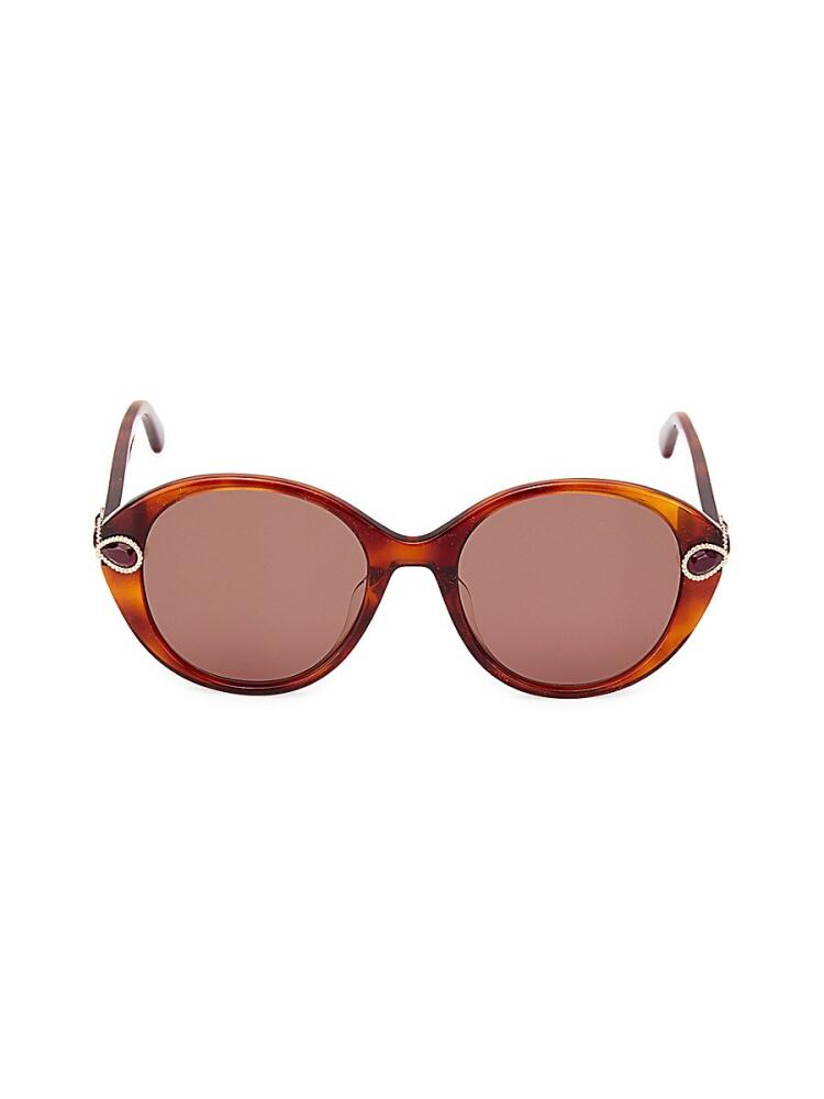 Boucheron Women's 53MM Cat Eye Sunglasses - Havana Brown Cover