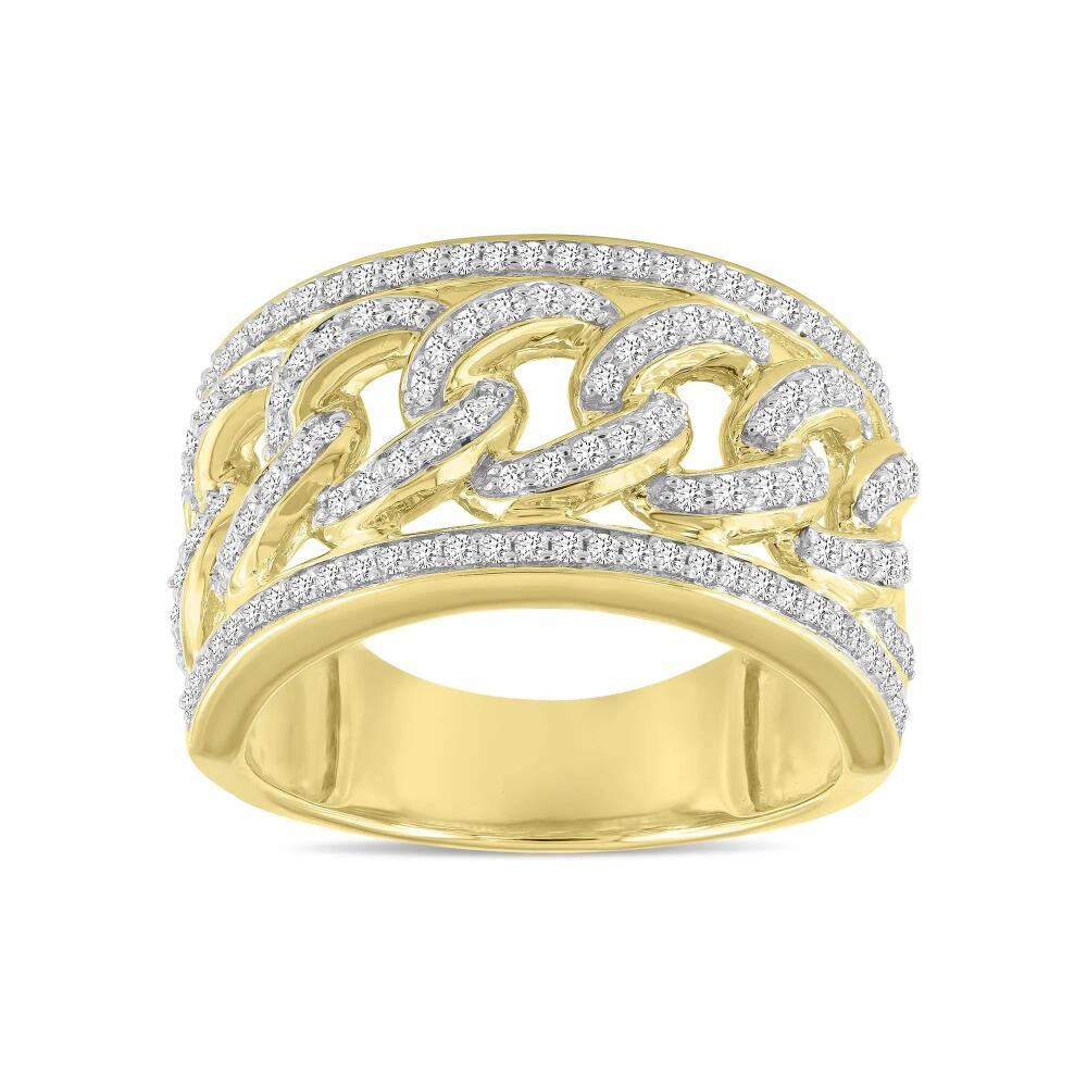 LuvMyJewelry Cubalux Unisex Diamond Band Ring in 10K Gold in 10K Yellow Gold Cover