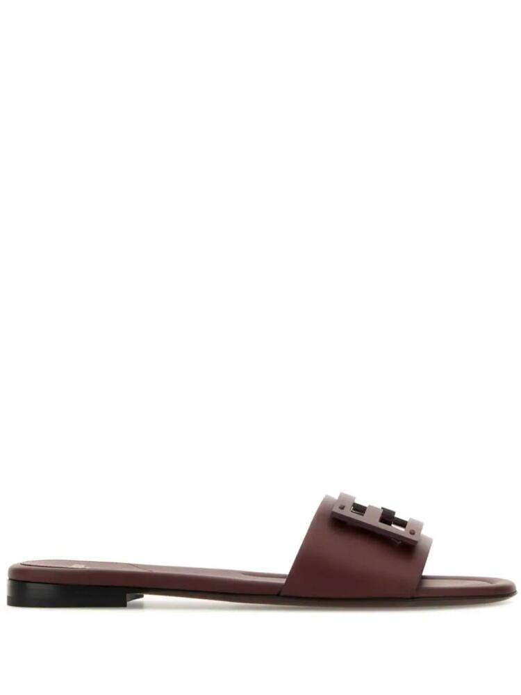 FENDI leather Baguette slides - Brown Cover