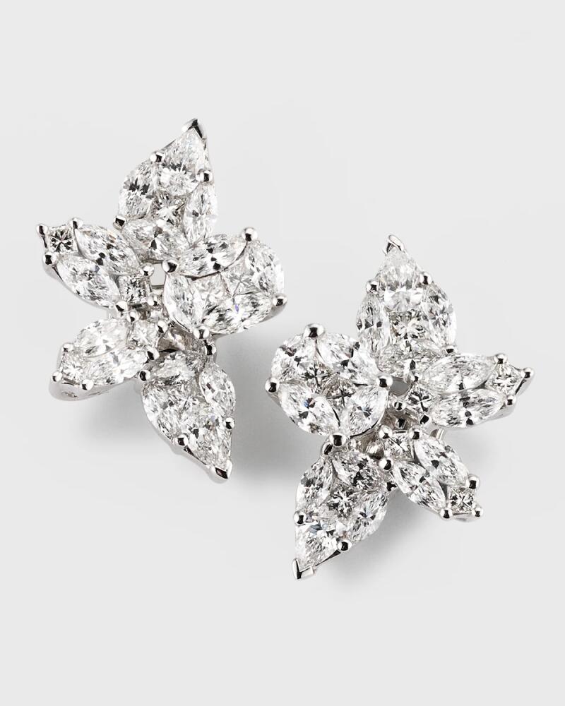 ZYDO 18K White Gold Diamond Cluster Earrings, 2.12tcw Cover