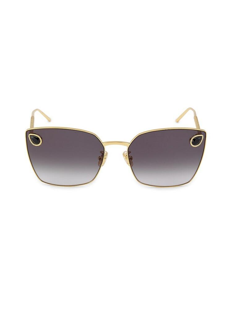 Boucheron Women's 62MM Geometric Sunglasses - Grey Gold Cover