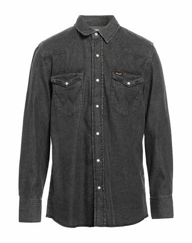 Wrangler Man Denim shirt Grey Cotton Cover