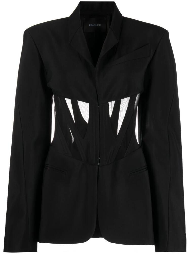 Mugler cutout-detail corseted blazer - Black Cover