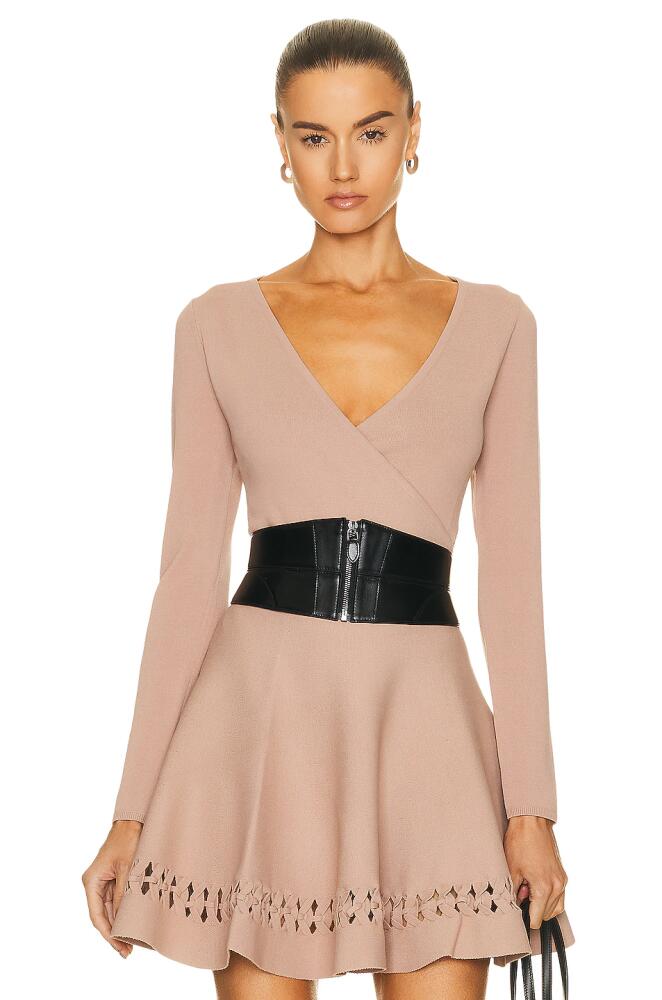 ALAÏA Wrap Angie Bodysuit in Nude Cover