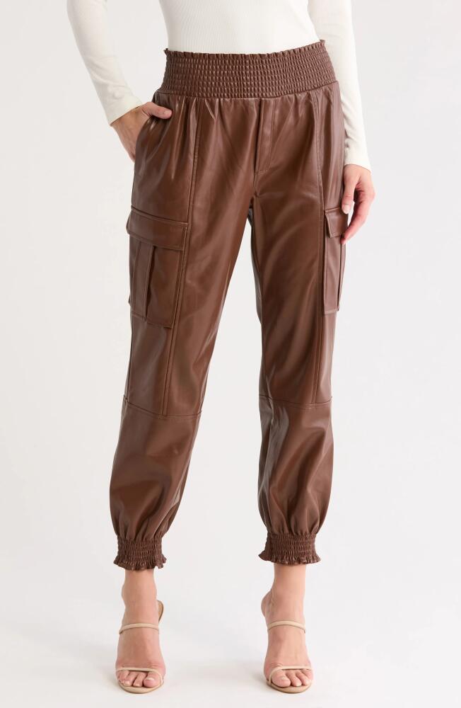 Cinq à Sept Jenning Lite Faux Leather Cargo Pants in Espresso Cover