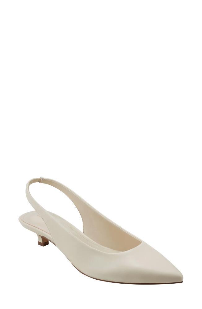 Marc Fisher LTD Posey Kitten Heel Slingback Pump in Ivory Cover