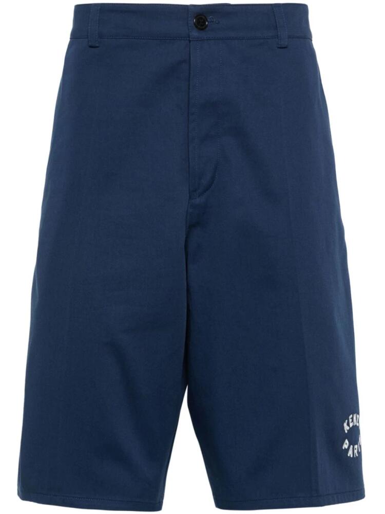 Kenzo logo-embroidered bermuda shorts - Blue Cover