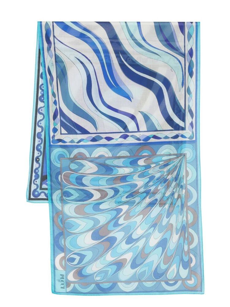 PUCCI Patchwork-print cotton sarong - Blue Cover