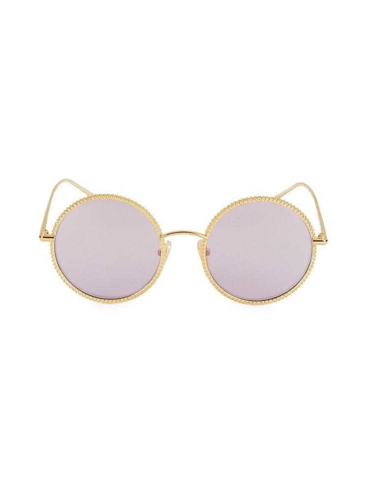 Boucheron Women's 54MM Round Sunglasses - Gold Cover