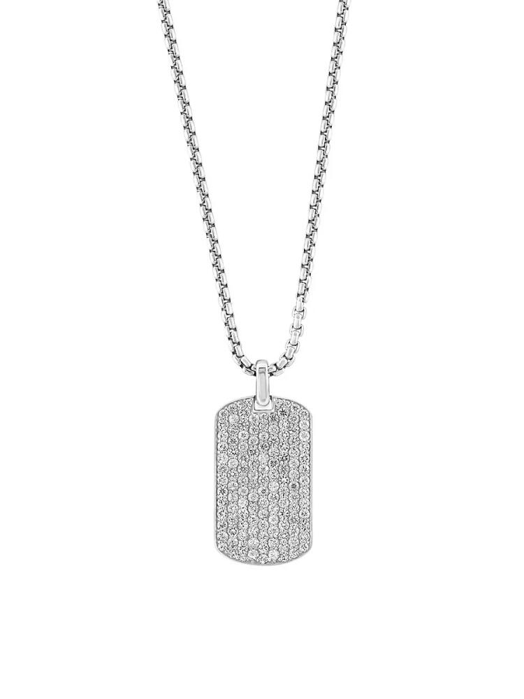 Effy Men's Sterling Silver & White Sapphire Pendant Necklace Cover