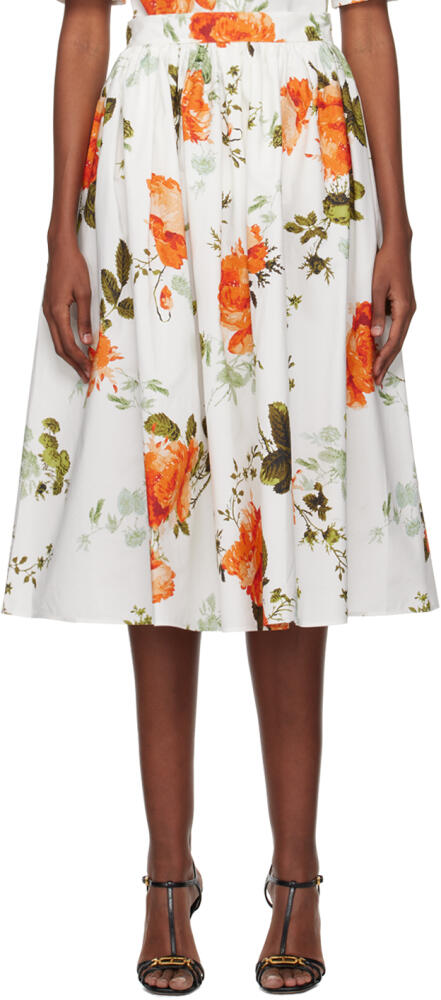 Erdem White Volume Midi Skirt Cover