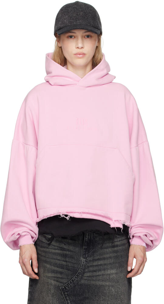 Balenciaga Pink Distressed Hoodie Cover