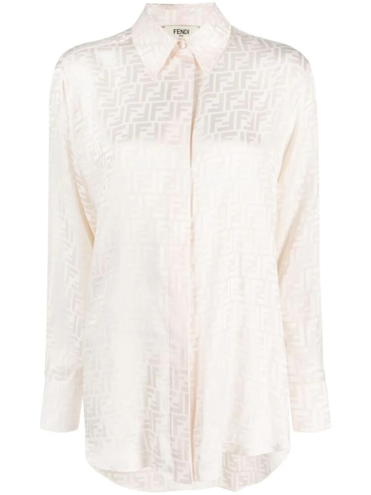 FENDI FF-print silk shirt - Neutrals Cover