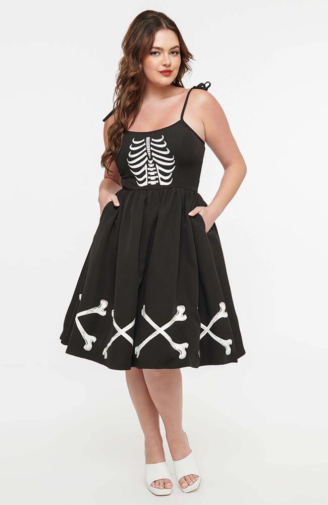 Unique Vintage Bobbie Swing Dress in Black Glow In The Dark Cover